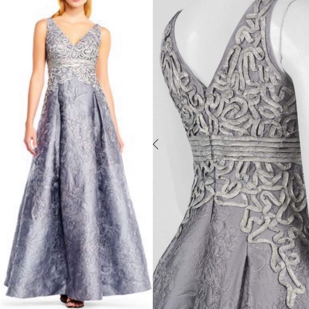Aidan Mattox embroidery jacquard brocade dress - Picture 2 of 2